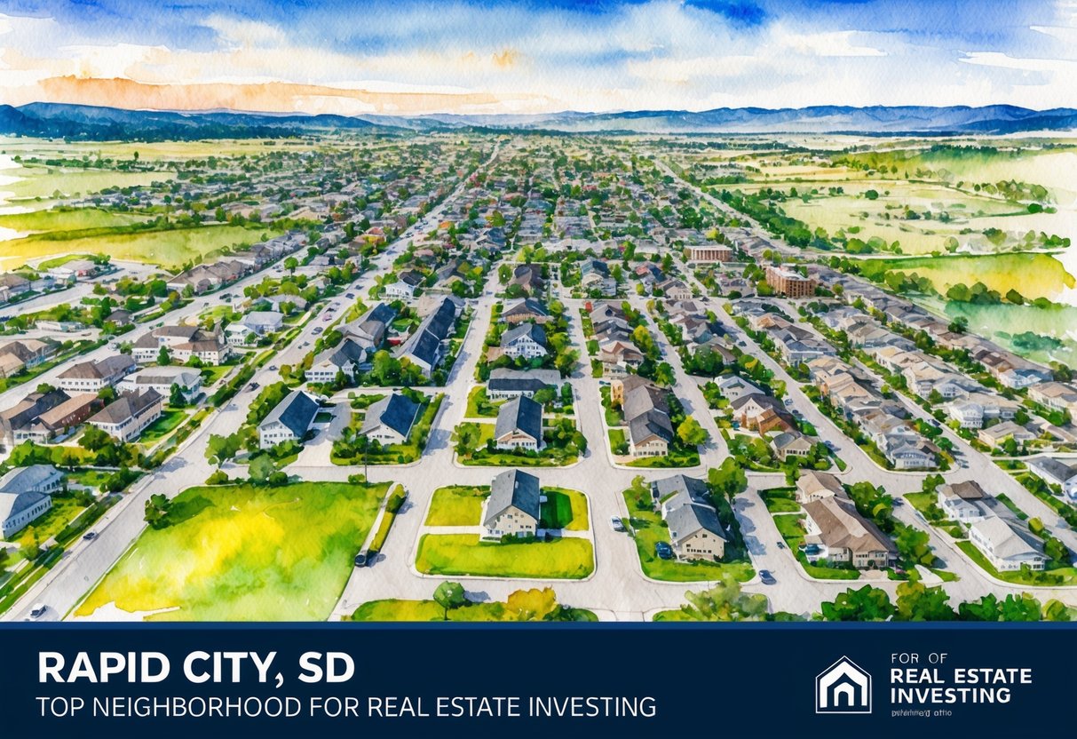 Aerial view of Rapid City, SD showcasing top neighborhoods and locations for real estate investing