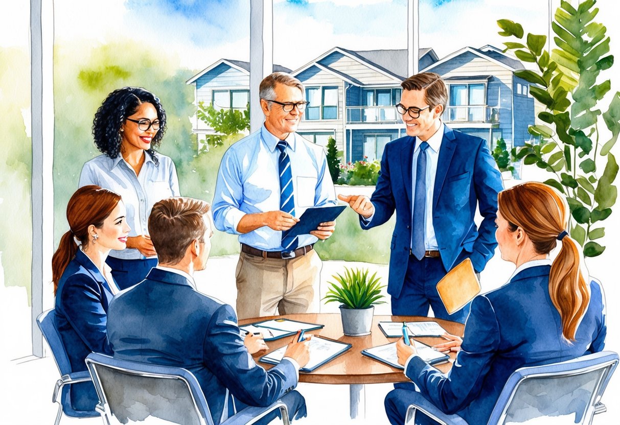 A group of professionals discussing real estate in Tacoma, WA