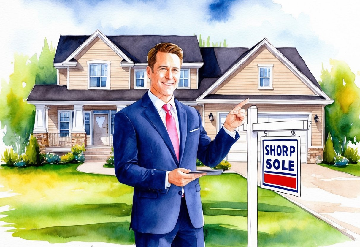 A real estate agent showing a property to potential investors in Madison, WI