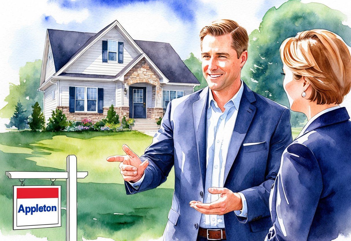 An Appleton real estate agent showing a property to potential investors