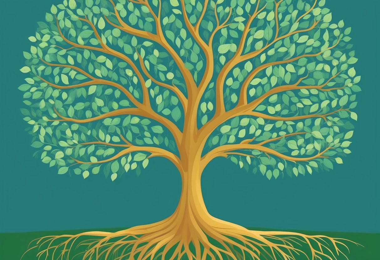 A family tree with roots representing wealth transfer policies and branches symbolizing the 5 ways to use life insurance for tax-free transfer